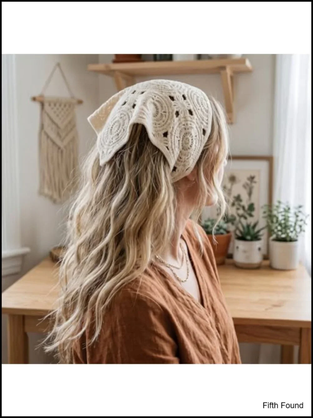 Floral Crochet Head Scarf 3 Pack Bandana Women